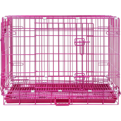 24-42" Collapsible Pink Dog Crate RED24-42 - Tampa Home & Garden Store