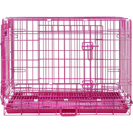 24-42" Collapsible Pink Dog Crate RED24-42 - Tampa Home & Garden Store