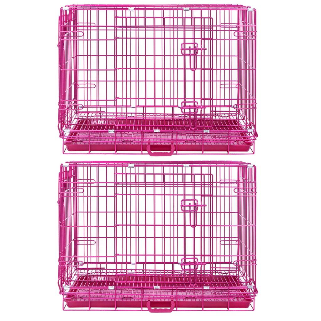 24-42" Collapsible Pink Dog Crate RED24-42 - Tampa Home & Garden Store