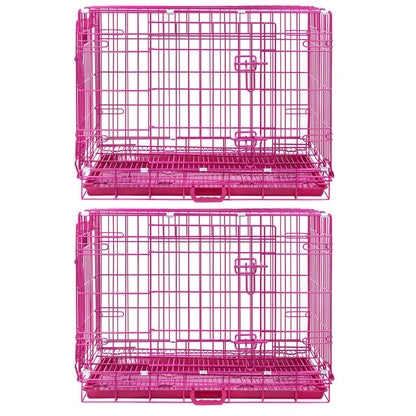 24-42" Collapsible Pink Dog Crate RED24-42 - Tampa Home & Garden Store