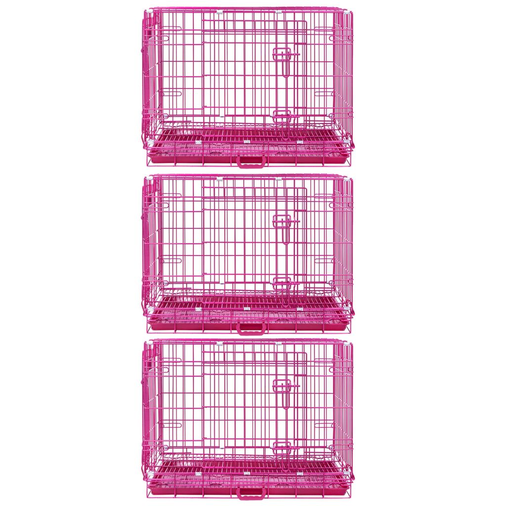 24-42" Collapsible Pink Dog Crate RED24-42 - Tampa Home & Garden Store