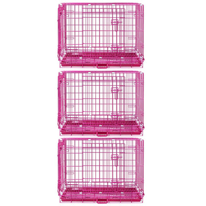 24-42" Collapsible Pink Dog Crate RED24-42 - Tampa Home & Garden Store