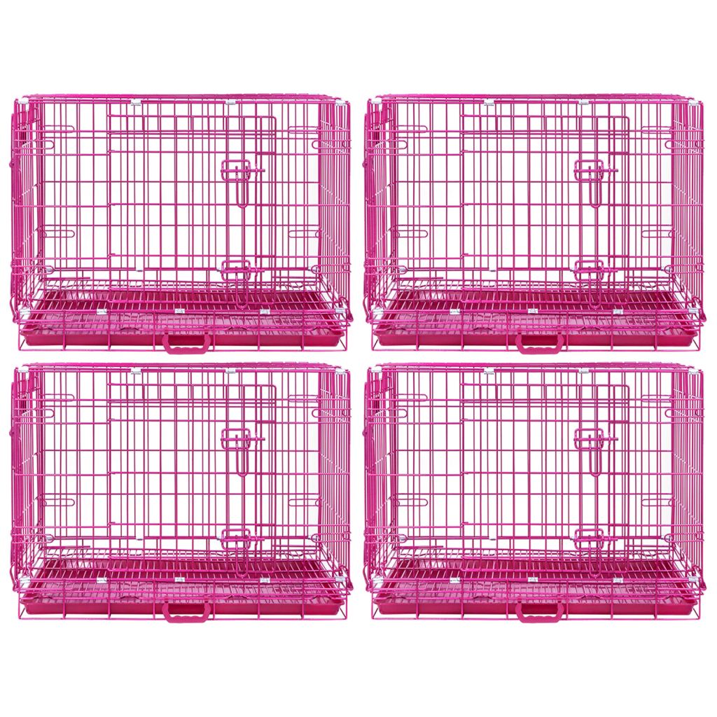 24-42" Collapsible Pink Dog Crate RED24-42 - Tampa Home & Garden Store