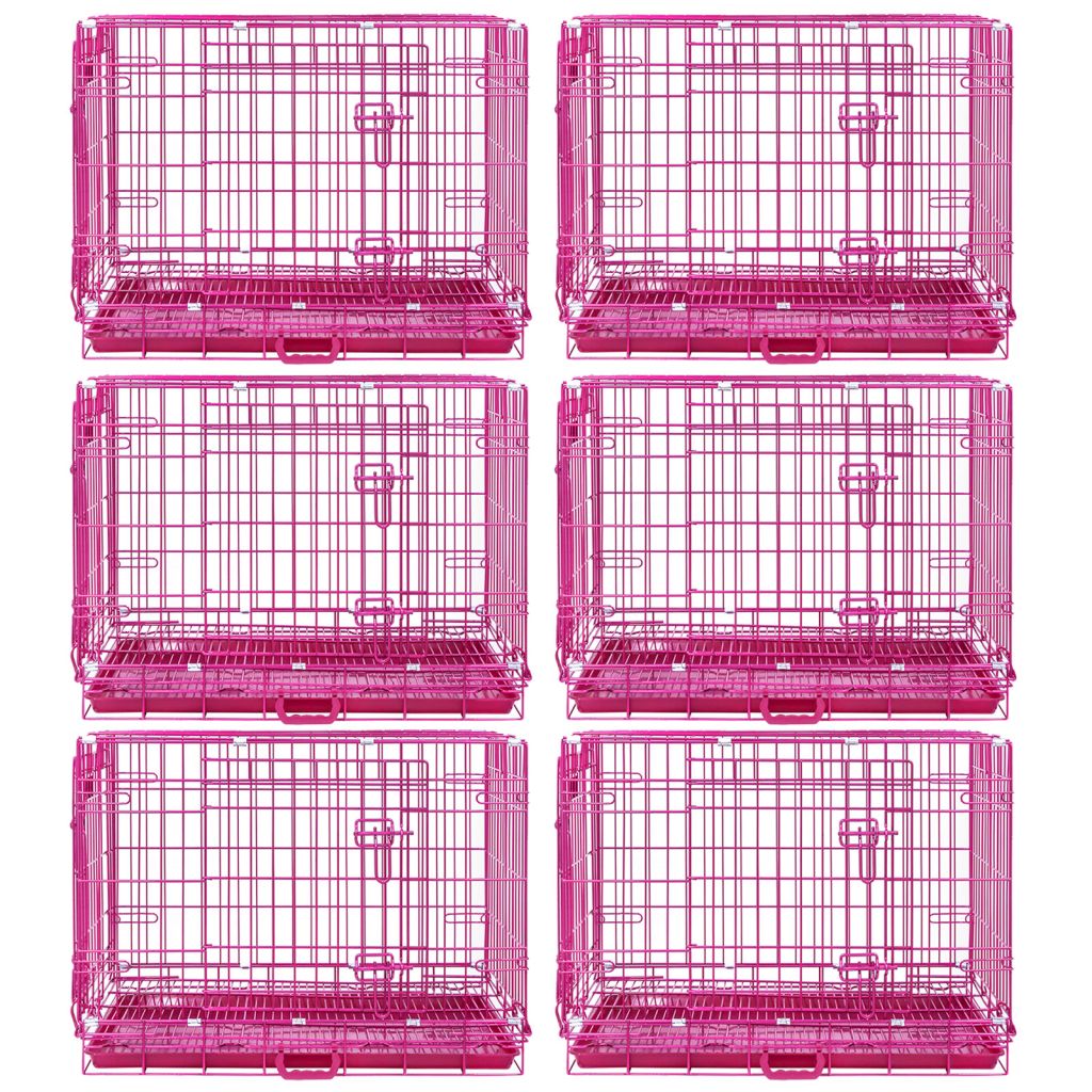 24-42" Collapsible Pink Dog Crate RED24-42 - Tampa Home & Garden Store