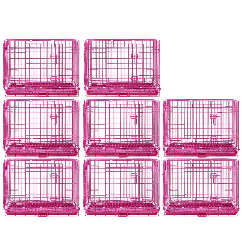 24-42" Collapsible Pink Dog Crate RED24-42 - Tampa Home & Garden Store