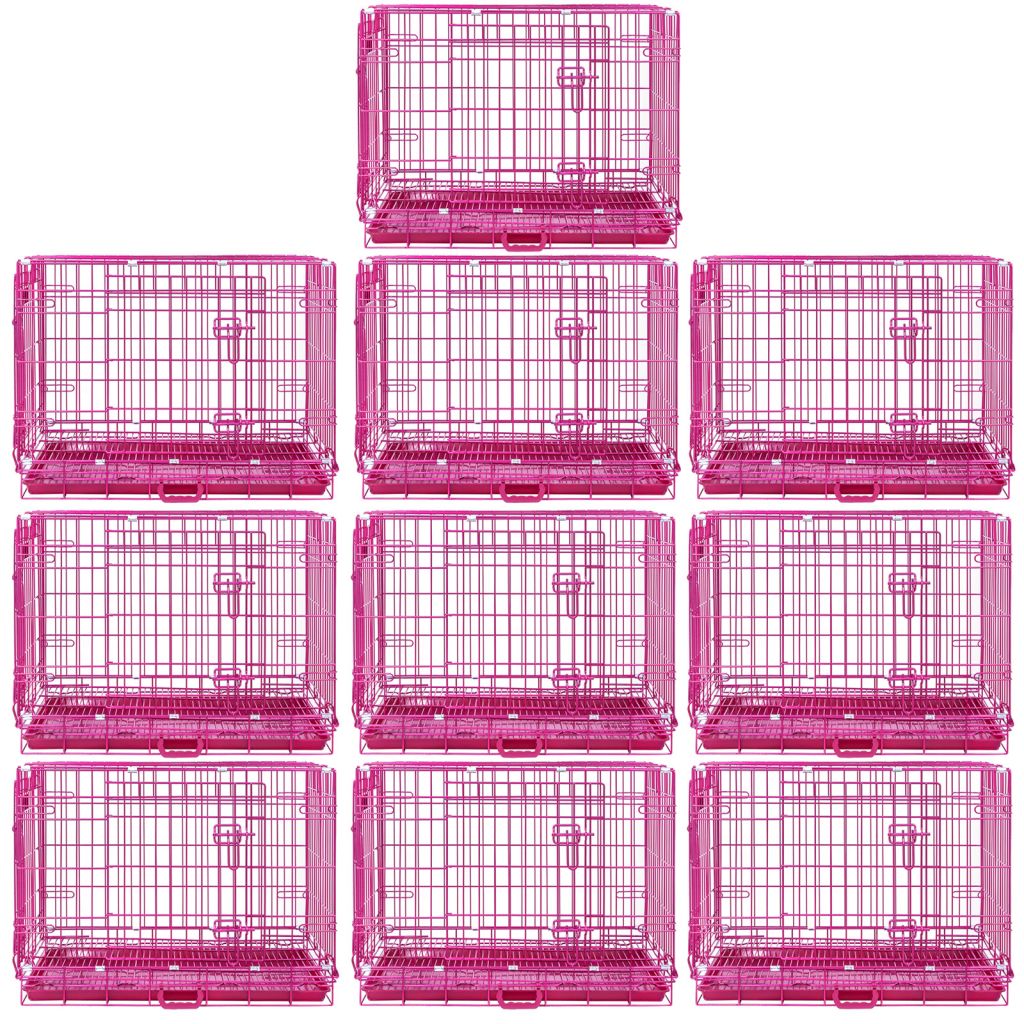 24-42" Collapsible Pink Dog Crate RED24-42 - Tampa Home & Garden Store