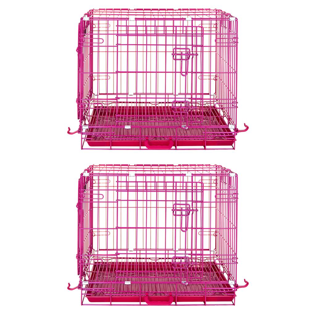 24-42" Collapsible Pink Dog Crate RED24-42 - Tampa Home & Garden Store