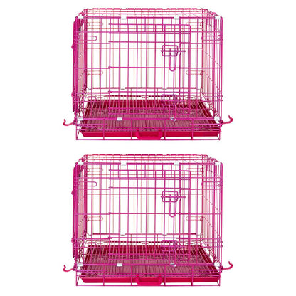 24-42" Collapsible Pink Dog Crate RED24-42 - Tampa Home & Garden Store