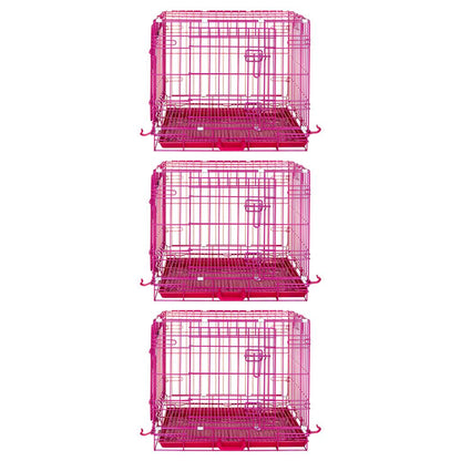 24-42" Collapsible Pink Dog Crate RED24-42 - Tampa Home & Garden Store