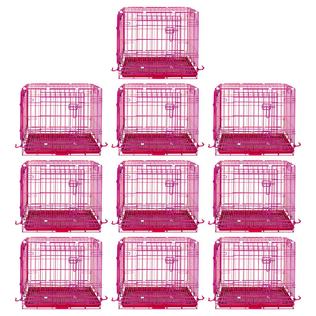 24-42" Collapsible Pink Dog Crate RED24-42 - Tampa Home & Garden Store