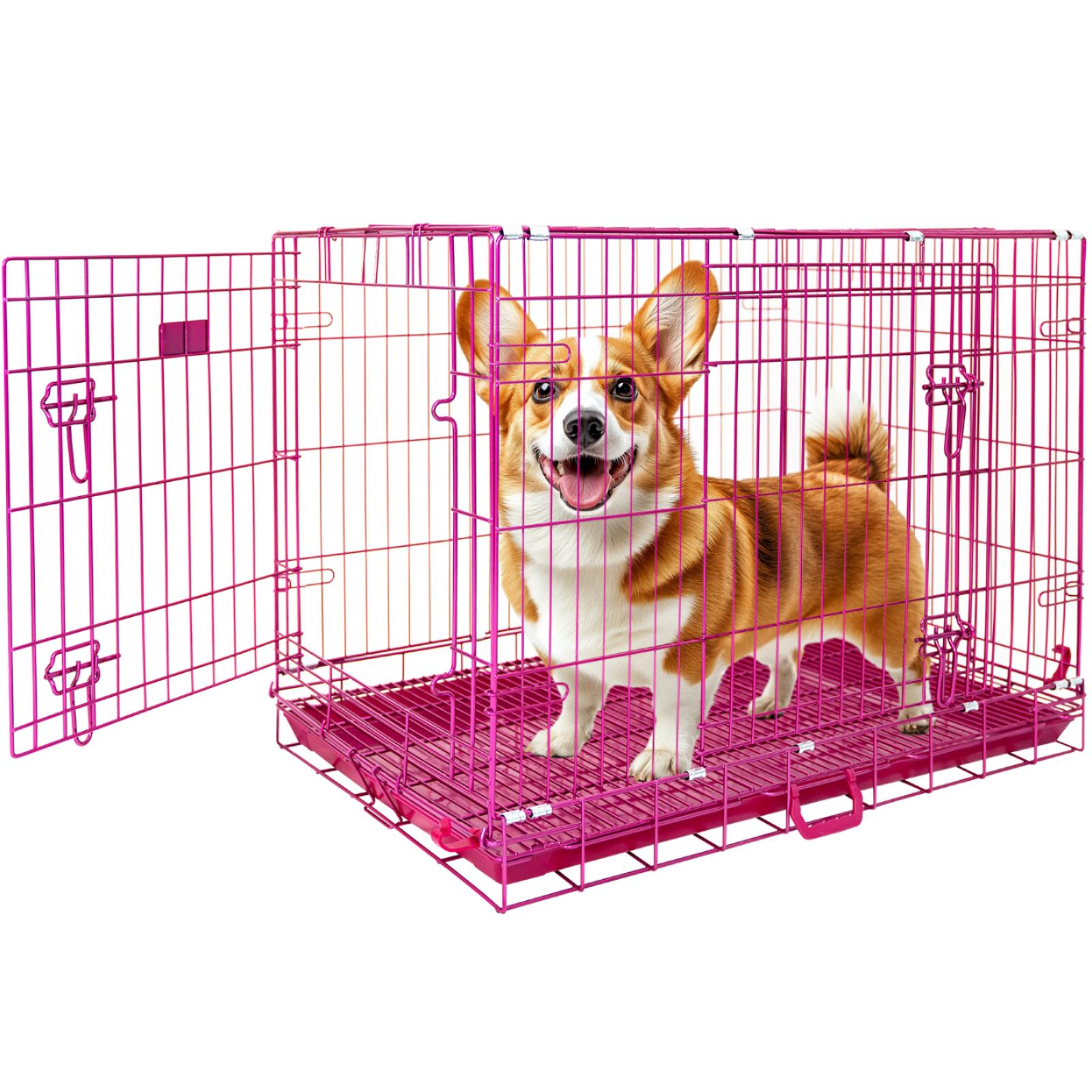 24-42" Collapsible Pink Dog Crate RED24-42 - Tampa Home & Garden Store