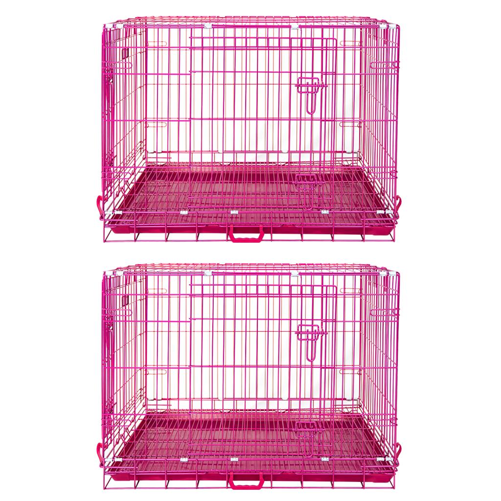 24-42" Collapsible Pink Dog Crate RED24-42 - Tampa Home & Garden Store