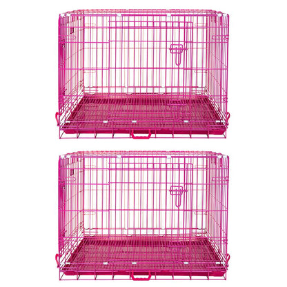 24-42" Collapsible Pink Dog Crate RED24-42 - Tampa Home & Garden Store