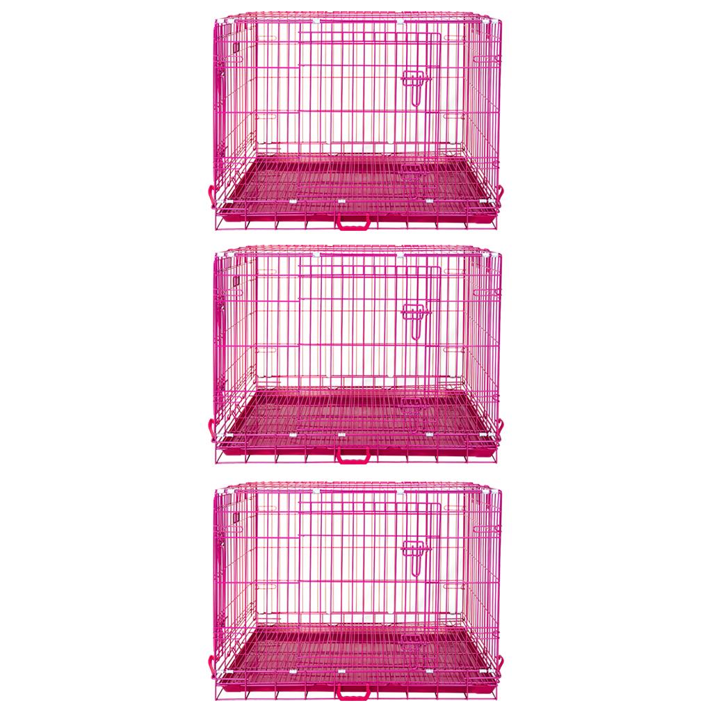 24-42" Collapsible Pink Dog Crate RED24-42 - Tampa Home & Garden Store