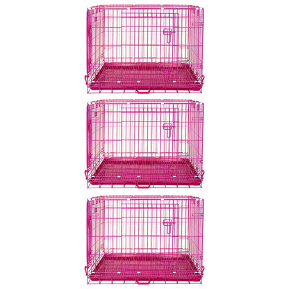 24-42" Collapsible Pink Dog Crate RED24-42 - Tampa Home & Garden Store