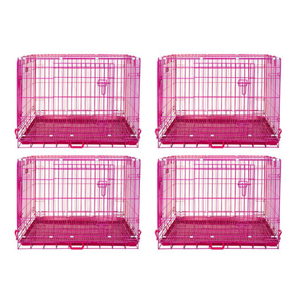 24-42" Collapsible Pink Dog Crate RED24-42 - Tampa Home & Garden Store