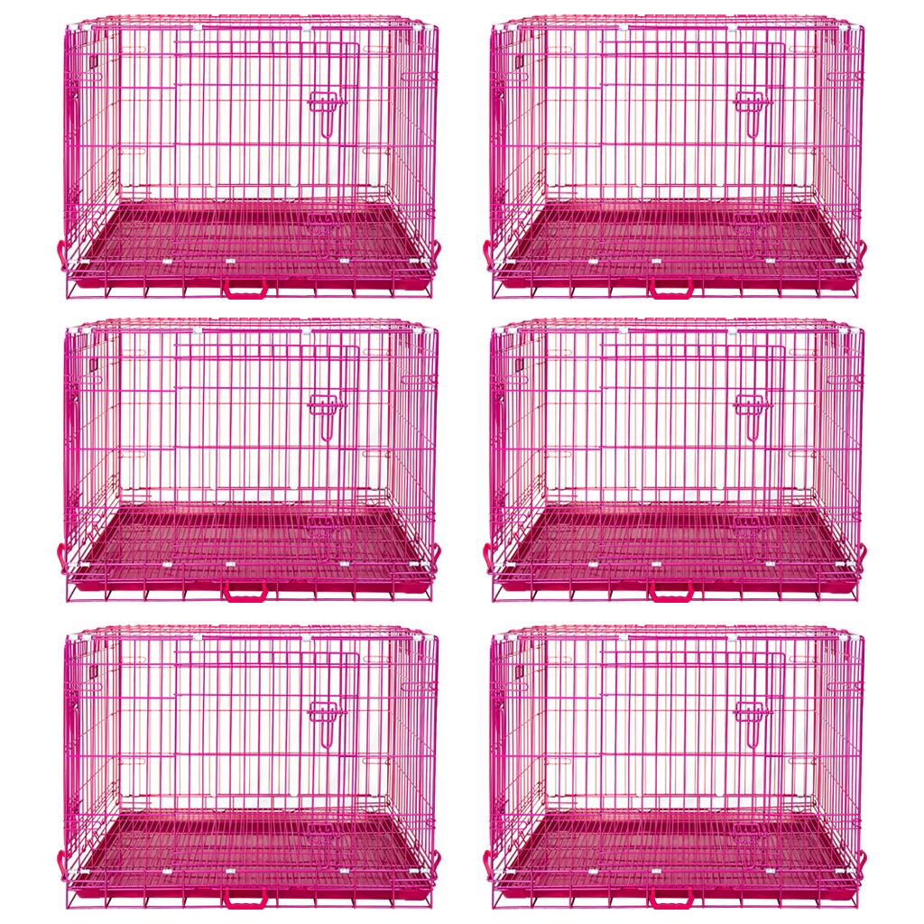 24-42" Collapsible Pink Dog Crate RED24-42 - Tampa Home & Garden Store