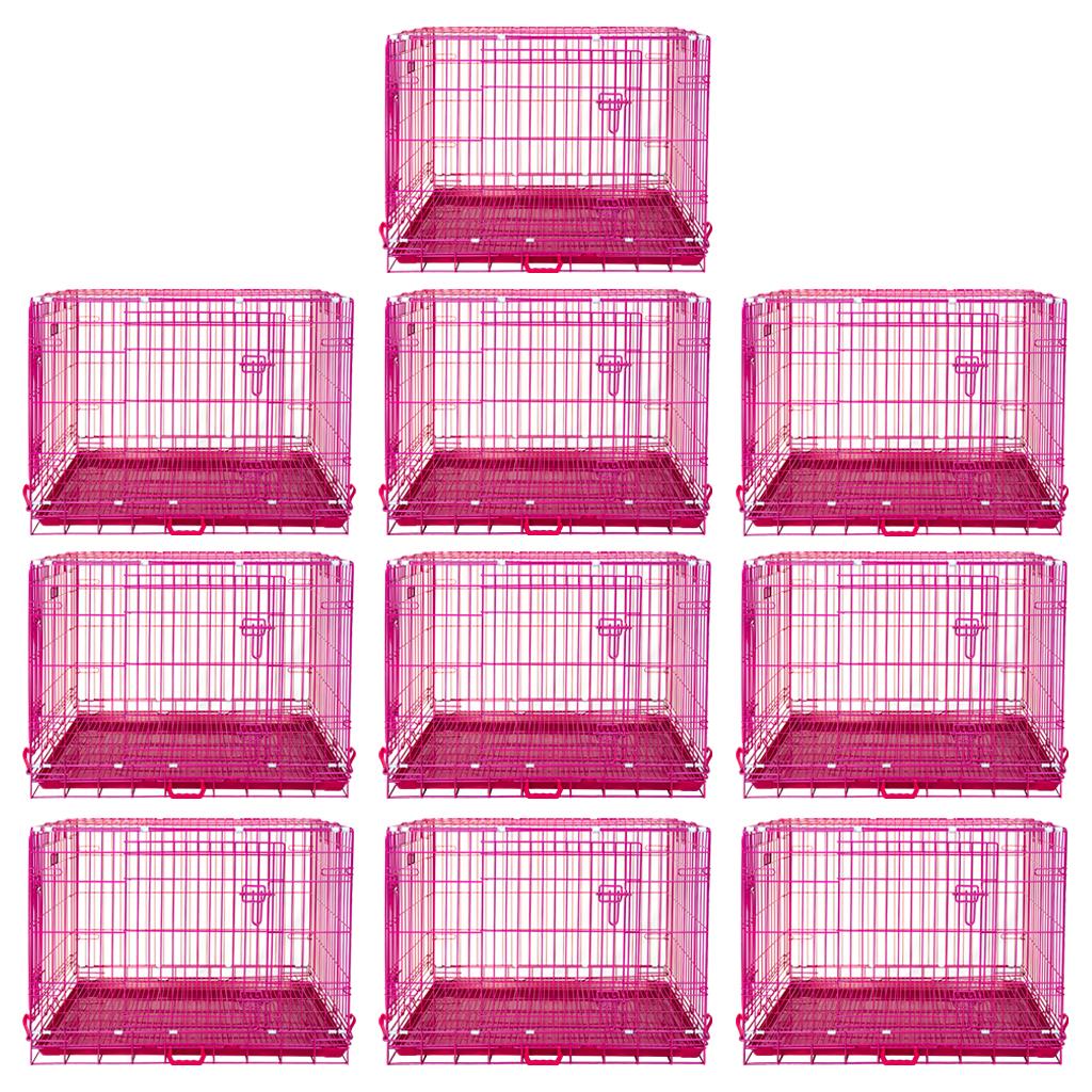 24-42" Collapsible Pink Dog Crate RED24-42 - Tampa Home & Garden Store