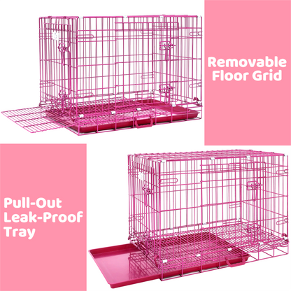 24-42" Collapsible Pink Dog Crate RED24-42 - Tampa Home & Garden Store