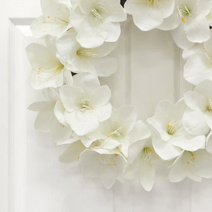 24” Amaryllis Artificial Wreath - Tampa Home & Garden Store