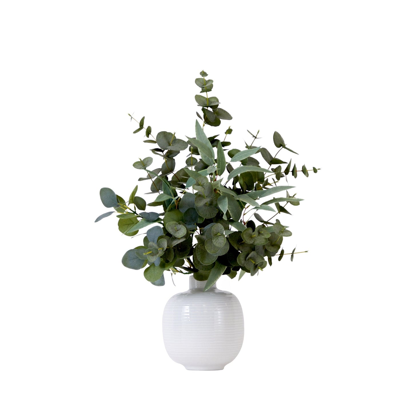 24” Artificial Eucalyptus Leaves Arrangement with Ceramic Planter - Tampa Home & Garden Store