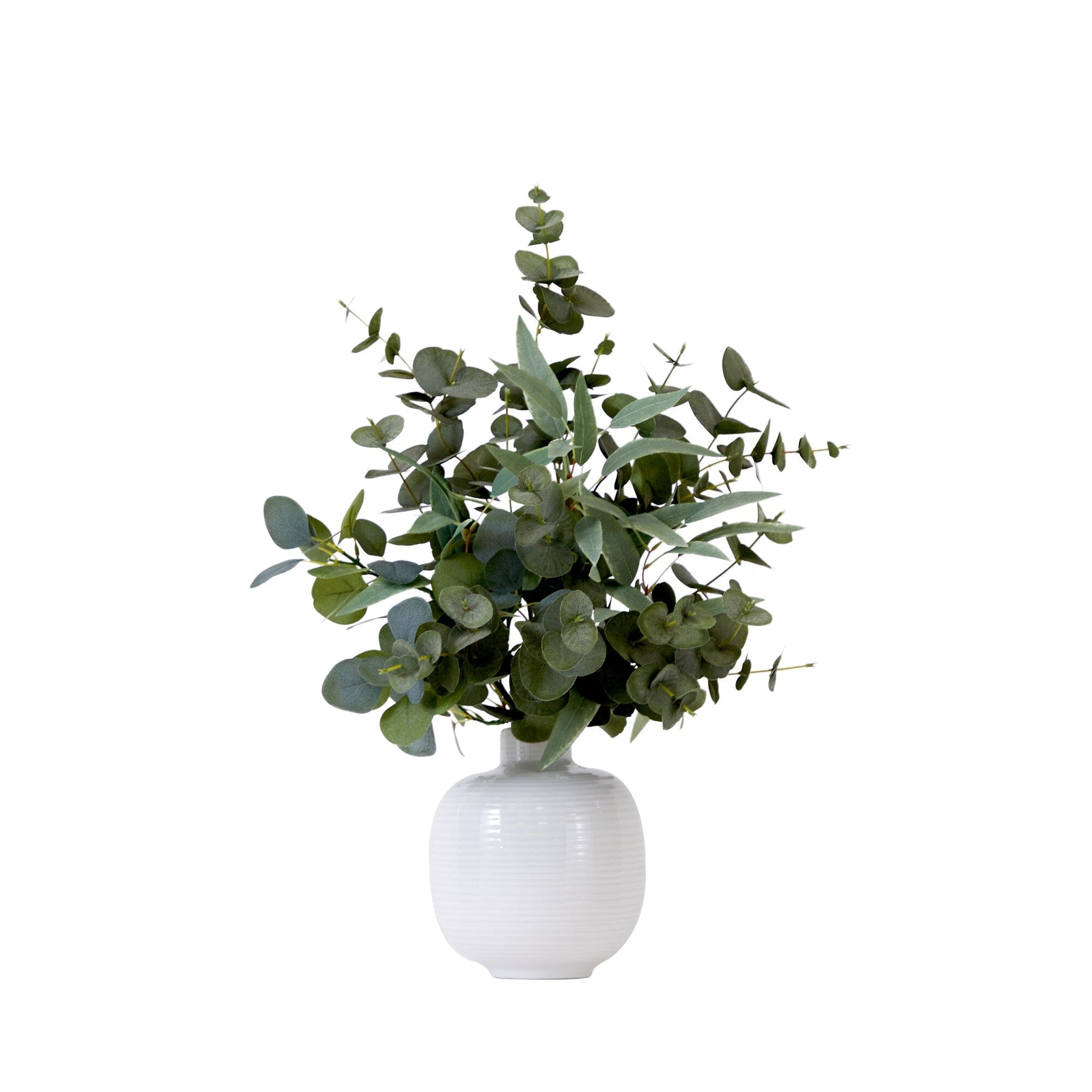 24” Artificial Eucalyptus Leaves Arrangement with Ceramic Planter - Tampa Home & Garden Store