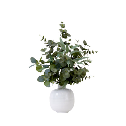 24” Artificial Eucalyptus Leaves Arrangement with Ceramic Planter - Tampa Home & Garden Store