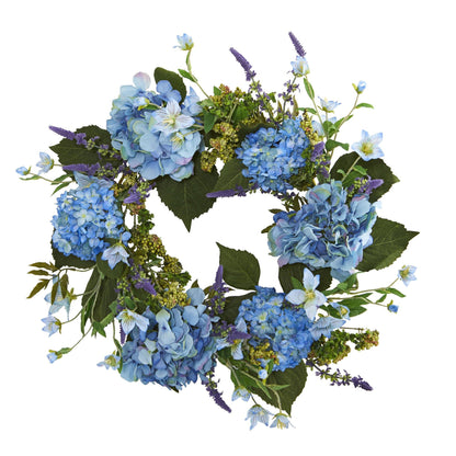 24”Artificial Hydrangea Wreath - Tampa Home & Garden Store