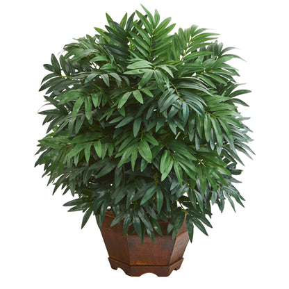 24” Bamboo Palm Artificial Plant in Decorative Planter - Tampa Home & Garden Store