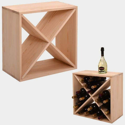 24 Bottle Solid Wood Stackable Modular Wine Rack - Tampa Home & Garden Store