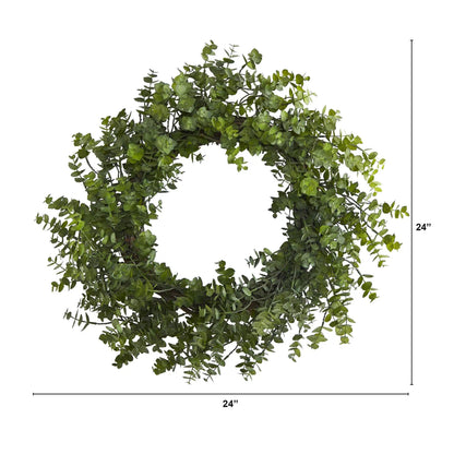 24” Eucalyptus Artificial Wreath - Tampa Home & Garden Store
