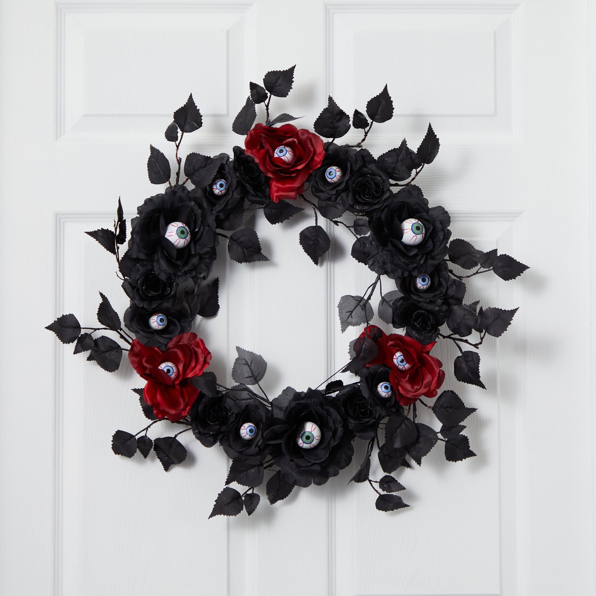 24” Eyeball Rose Halloween Artificial Wreath - Tampa Home & Garden Store