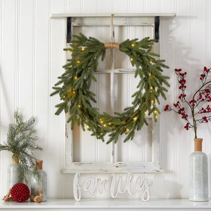 24" Holiday Christmas Pre-Lit Cascading Pine Wreath - Tampa Home & Garden Store