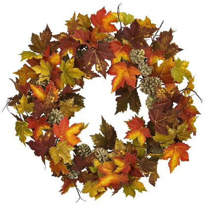 24” Maple Pine Cone Wreath - Tampa Home & Garden Store