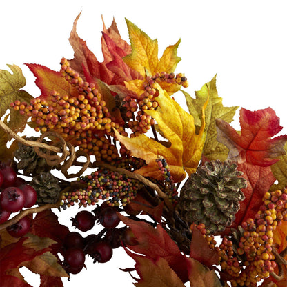 24” Maple and Berry Wreath - Tampa Home & Garden Store