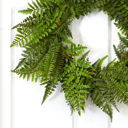 24” Mixed Fern Wreath - Tampa Home & Garden Store