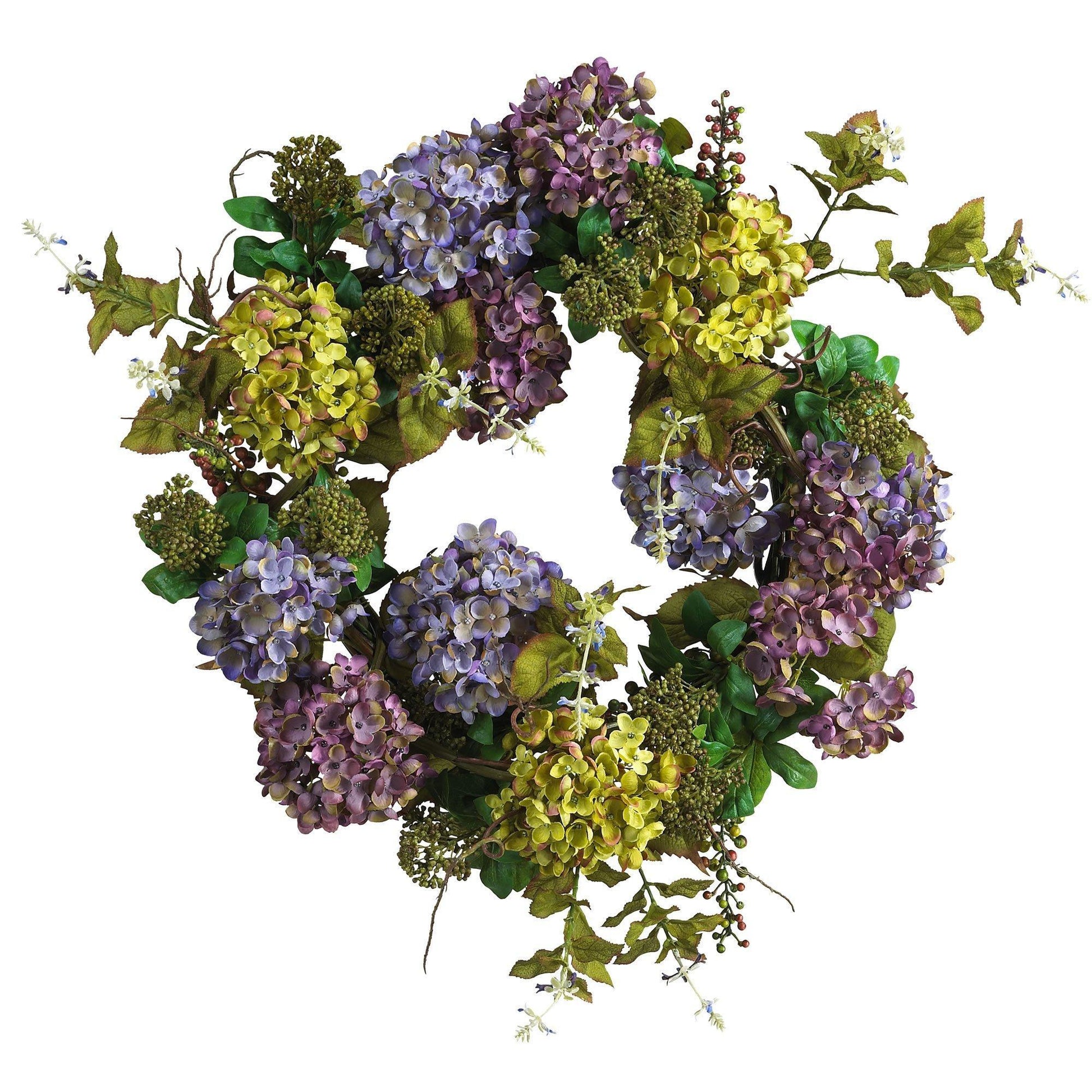 24" Mixed Hydrangea Wreath - Tampa Home & Garden Store
