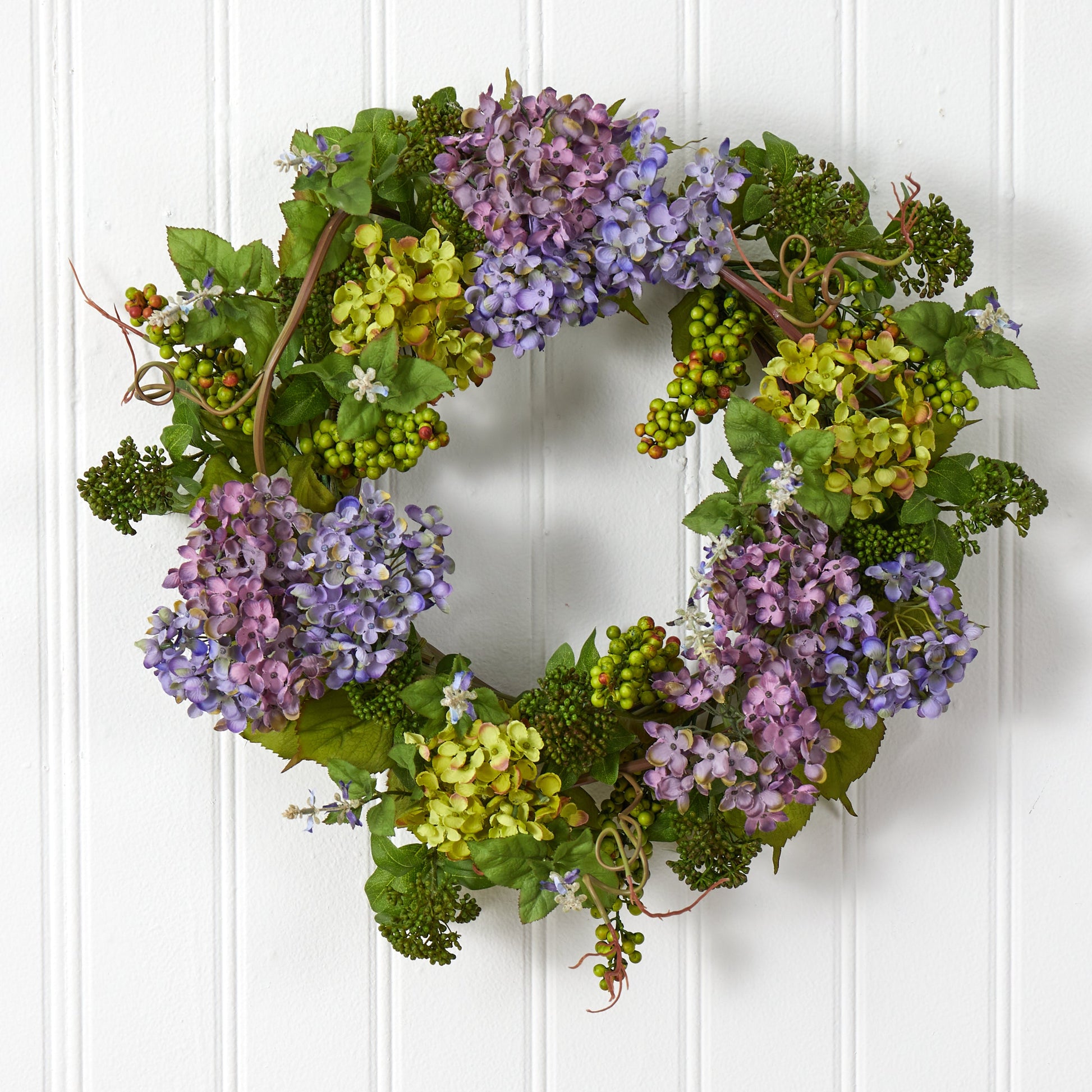 24" Mixed Hydrangea Wreath - Tampa Home & Garden Store
