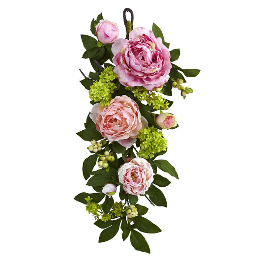 24'' Mixed Peony & Hydrangea Teardrop - Tampa Home & Garden Store