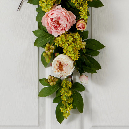 24'' Mixed Peony & Hydrangea Teardrop - Tampa Home & Garden Store