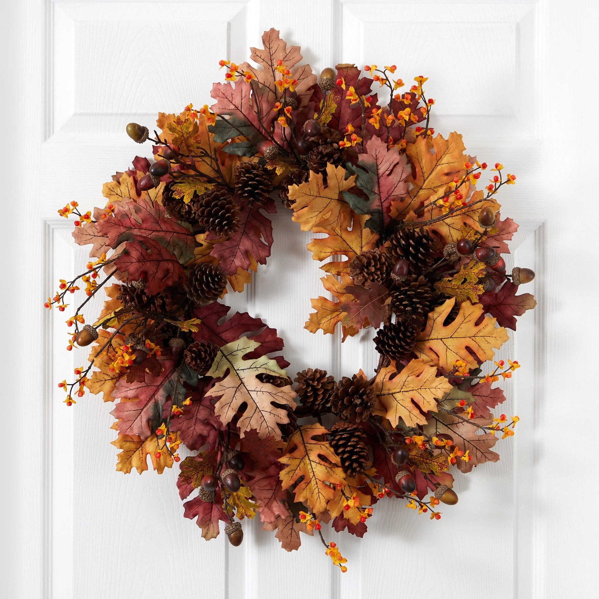 24” Oak Leaf, Acorn & Pine Wreath - Tampa Home & Garden Store