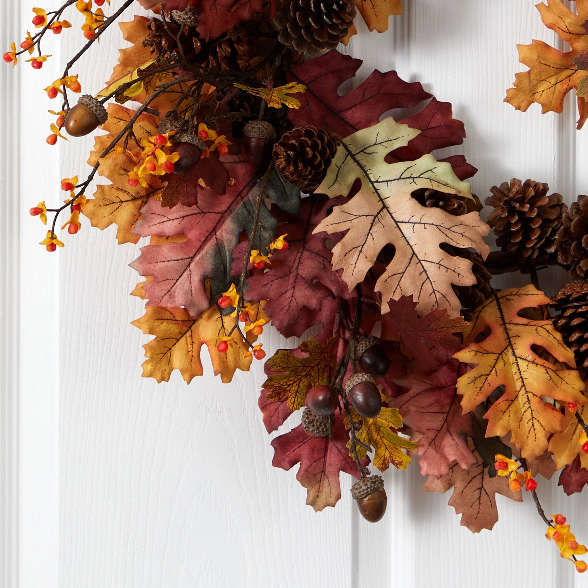 24” Oak Leaf, Acorn & Pine Wreath - Tampa Home & Garden Store
