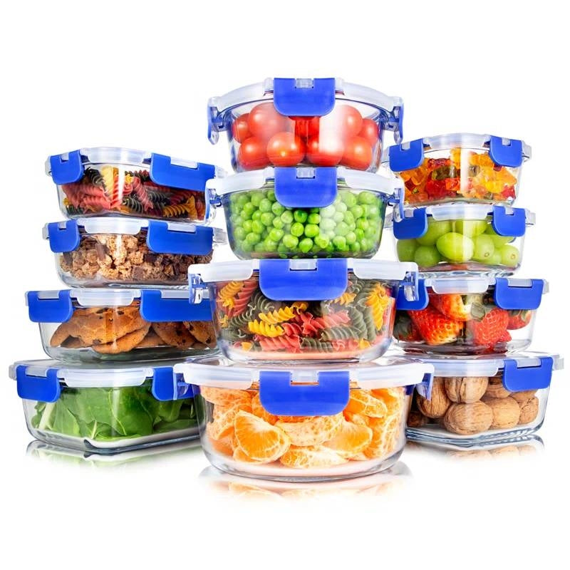 24-Piece Glass Food Storage Container Bakeware Set with Snap Locking Lids - Tampa Home & Garden Store