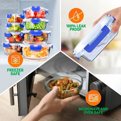 24-Piece Glass Food Storage Container Bakeware Set with Snap Locking Lids - Tampa Home & Garden Store