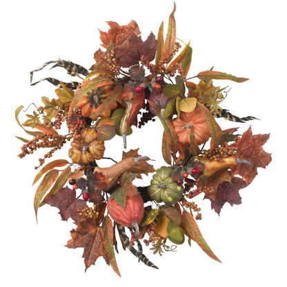 24" Pumpkin & Berry Wreath - Tampa Home & Garden Store
