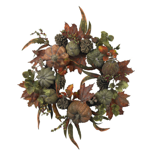24" Pumpkin & Gourd Wreath - Tampa Home & Garden Store