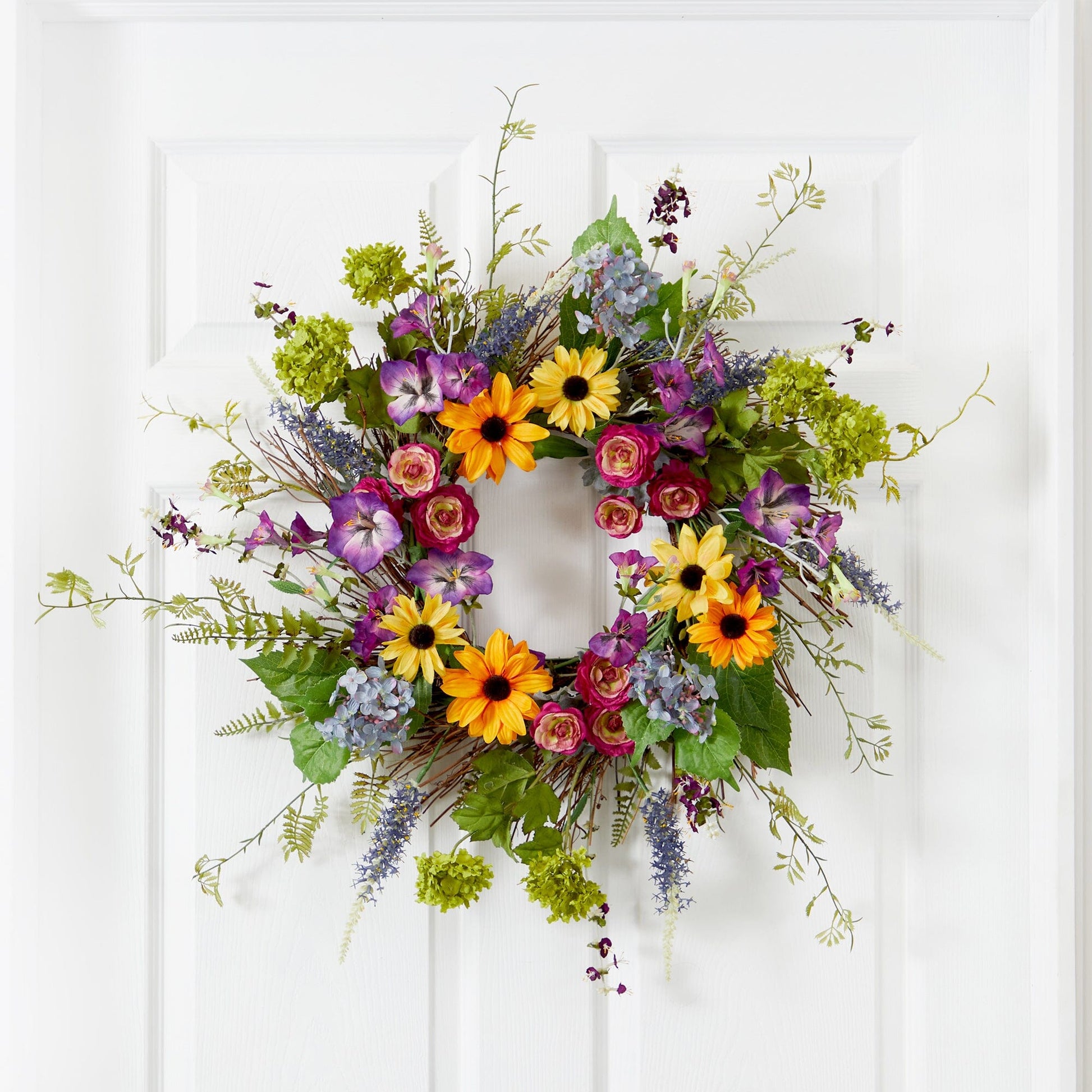 24” Spring Garden Wreath w/Twig Base - Tampa Home & Garden Store
