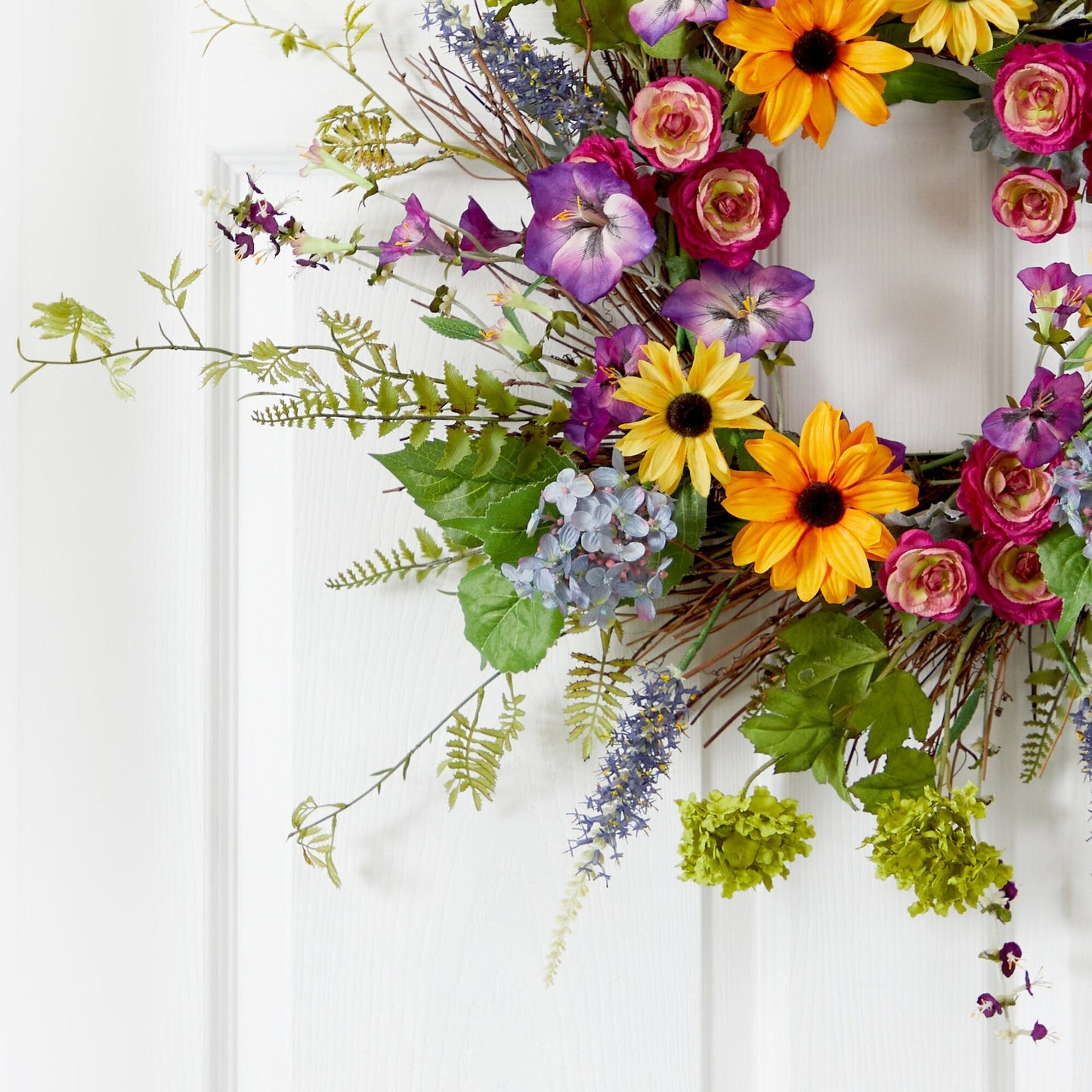 24” Spring Garden Wreath w/Twig Base - Tampa Home & Garden Store