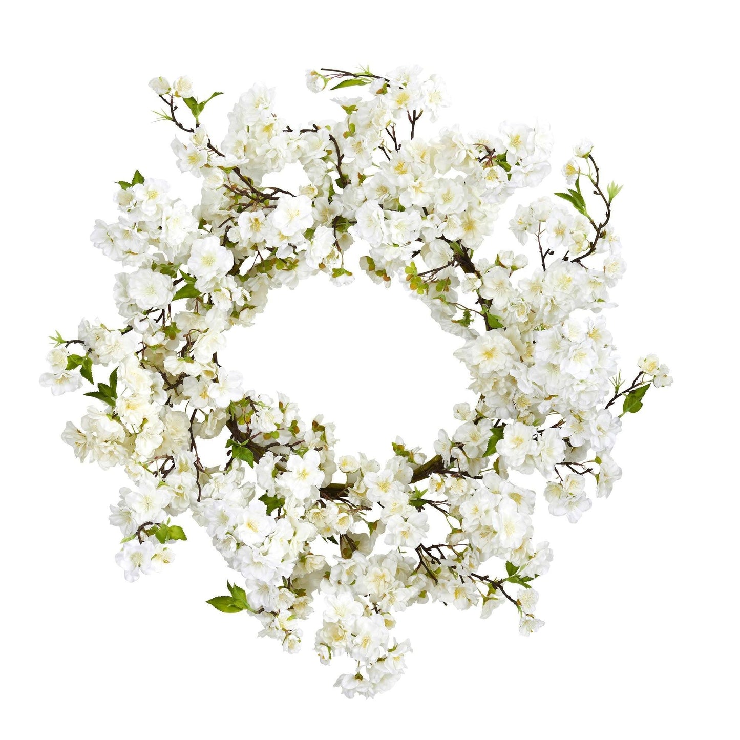 24” White Flower Blossom Wreath - Tampa Home & Garden Store
