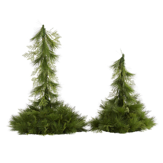 24” and 36” Table Top/Hanging Artificial Christmas Decor (Set of 2) - Tampa Home & Garden Store